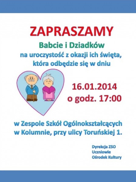 Zaproszenie Na Uroczystość Dnia Babci I Dziadka łaskonlinepl