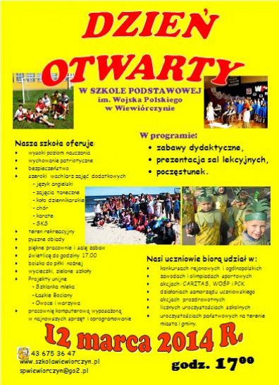 Zaproszenie Na Dzień Otwarty Do Wiewiórczyna łaskonlinepl